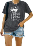 Women Beach Please Shirt Girls Trip Vacation T-Shirt