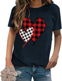 Buffalo Plaid Liebe Herzen Shirt Frauen Valentinstag Geschenk T-Shirts