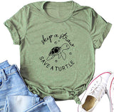 Süßes T-Shirt mit Schildkröten-Grafik für Damen