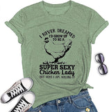 Women Funny Chicken Lady T-Shirt Women's Chicken Shirt