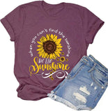 Wenn Sie den Sonnenschein nicht finden können, seien Sie der Sonnenschein T-Shirt Frauen Grafik Shirt Sonnenblumen Shirt