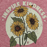 Inspire Kindness Sonnenblumen T-Shirt für Frauen Be Kind Shirt