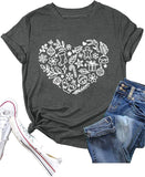 T-shirts de Saint-Valentin pour femmes, chemise graphique Love Heart
