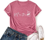 Women Cows Strawberry Milk Funny Graphic T-Shirt