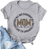 Women Mom Mode All Day Everyday T-Shirt Leopard Mom Shirt