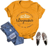 Way Maker Miracle Worker Promise Keeper Light in The Darkness T-Shirt Way Maker Shirt for Women