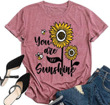 Women Bee Sunflower Shirt You are My Sunshine T-Shirt