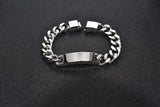 Customize Engrave ID Name Bar Bracelet for Men Stainless Steel Cuban Curb Link Chain Personalized Bracelets with Magnetic Buckle Clasp