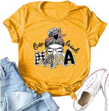 Femme One Loved Mama T-Shirt Buffalo Plaid &amp; Leopard Mama Shirt