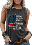 Hippie American Flag Shirt Freedom's Just Another Word for Nothing Left to Lose Débardeur pour femme