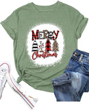 Merry Christmas T-Shirt Women Christmas Tree Shirt