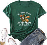 T-Shirt femme génisse, pas mon pâturage, pas mes conneries, chemise drôle