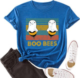 Boo Bees Shirt for Women Funny Halloween Ghost Gift Tshirt