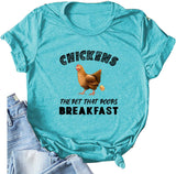Women Chickens The That Poops Breakfast T-Shirt Cute Chicken Buffs Tee Gift