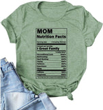 Women MOM Nutritional Facts T-Shirt Gift for Mom