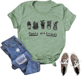Women Plants are Friends T-Shirt Plant Graphic Shirt