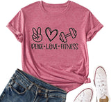 Damen Peace Love Fitness Shirt Fitnessshirts