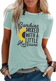 Sunshine Mixed with A Little Hurricane Women Graphic T-Shirt Sunflower Shirt
