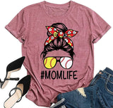 Mom Life Fußball T-Shirt Frauen Fußball Mama Grafik T-Shirts