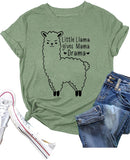 Mama Llama Tees T-shirt pour femme Little Llama Gives Mama Drama