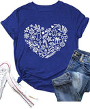 T-shirts de Saint-Valentin pour femmes, chemise graphique Love Heart