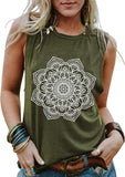 Damen Mandala Tank Tops Shirt Bohemian Damen Shirt
