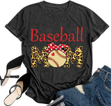 Femmes Baseball maman T-Shirt femmes drôle léopard graphique maman chemise