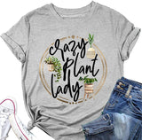 Crazy Plant Lady Shirt Damen Gartenarbeit Grafik T-Shirt Pflanzenliebhaber Tees