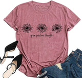 Cultiver des pensées positives t-shirts femmes cadeau de soins personnels plantes de fleurs sauvages T-Shirt