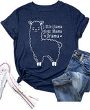 Mama Llama Tees T-shirt pour femme Little Llama Gives Mama Drama