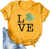 T-Shirt trèfle femme, chemise Lucky Love, chemise de la saint-Patrick