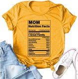Women MOM Nutritional Facts T-Shirt Gift for Mom