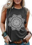 Damen Mandala Tank Tops Shirt Bohemian Damen Shirt