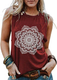 Damen Mandala Tank Tops Shirt Bohemian Damen Shirt