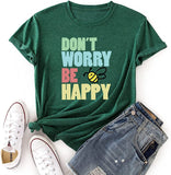 Women Cute Bees Gift Shirt Don't Worry Bee Happy T-Shirt