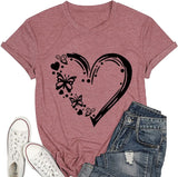 Butterfly Heart T-Shirt Women Valentines Day Gift Tees