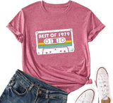 Women Pesonalise Vintage Cassette T-Shirt Best of 1979 Tee Tops