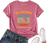 T-shirt drôle de poisson rouge pour femmes, chemise graphique Be A Goldfish