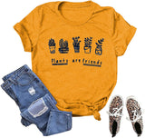 Women Plants are Friends T-Shirt Plant Graphic Shirt