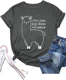 Mama Llama Tees T-shirt pour femme Little Llama Gives Mama Drama
