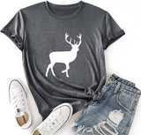 Women Deer Christmas Shirt Christmas Reindeer T-Shirt