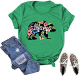Women Floral Mama Bear T-Shirt Mama Graphic Shirt