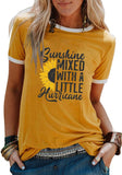Sunshine Mixed with A Little Hurricane Women Graphic T-Shirt Sunflower Shirt