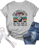 Women Your Crazy is Showing T-Shirt Funny Cow Graphic Tee Tops