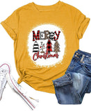 Merry Christmas T-Shirt Women Christmas Tree Shirt