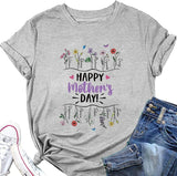 Women Raising Wildflowers Floral Mama T-Shirt Happy Mothers Day Shirt