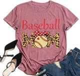 Femmes Baseball maman T-Shirt femmes drôle léopard graphique maman chemise