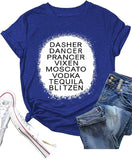 Drinking Christmas T-Shirt Dancer Prancer Moscato Vodka Tequila Blitzen Shirt