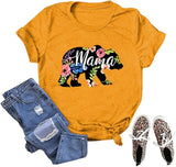 Women Floral Mama Bear T-Shirt Mama Graphic Shirt