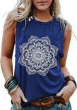 Damen Mandala Tank Tops Shirt Bohemian Damen Shirt